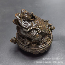 仿古金蟾香炉小摆件批发 金钱元宝金蟾香炉复古家居装饰工艺蟾蜍
