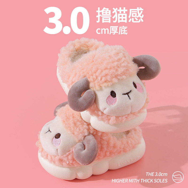 Zapatillas de algodón para niños de invierno para niños y niñas con forro polar cálido fondo grueso bolsa para niños con Zapatillas de algodón para bebés de piel