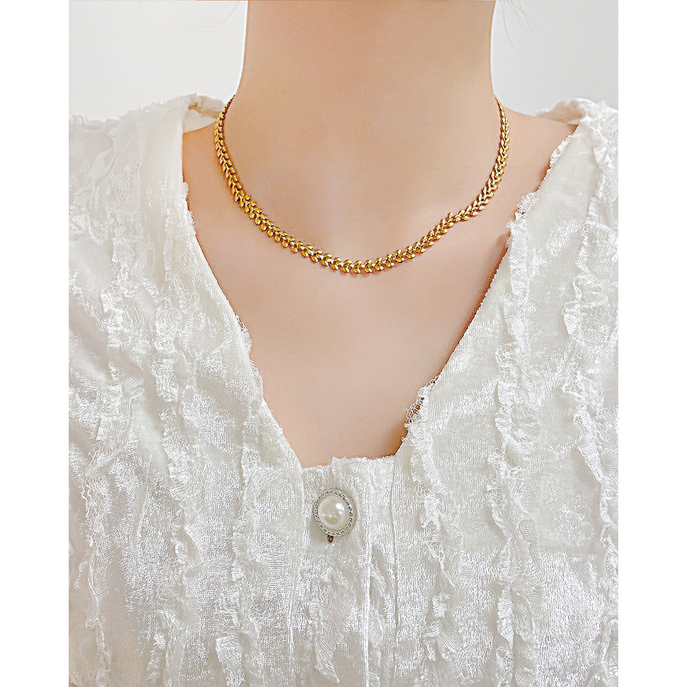 Simple Style Geometric Stainless Steel Plating Choker Colorza_colorza_2