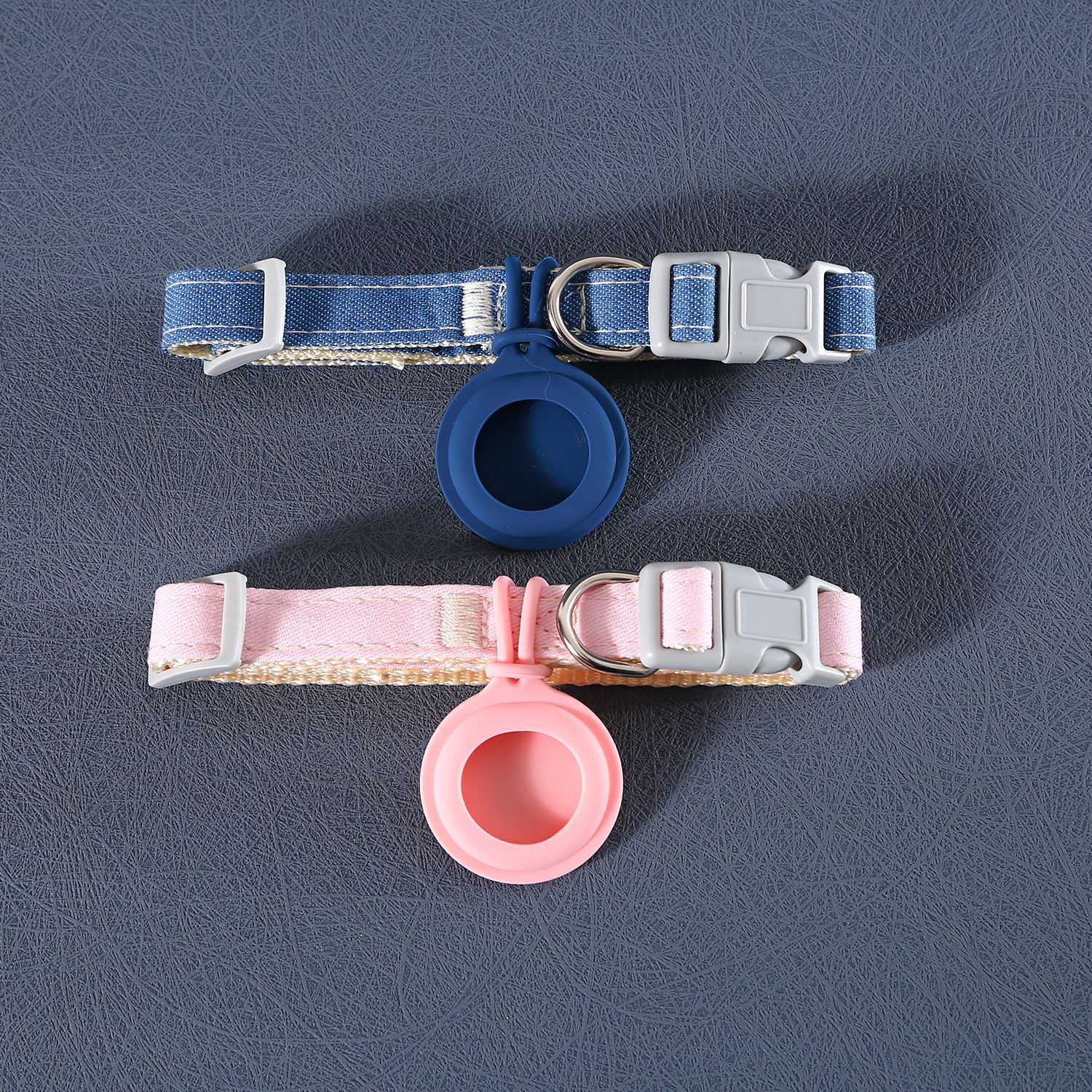 AirTag colocador collar vaqueros nylon cuerdas de tracción ajustables para salir collar anti-perder