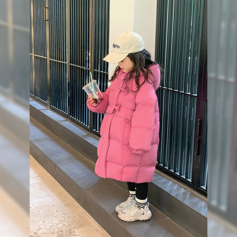 2023冬裝新款女童連帽三防羽絨服寶寶棉服外套中大童氣質百搭棉服