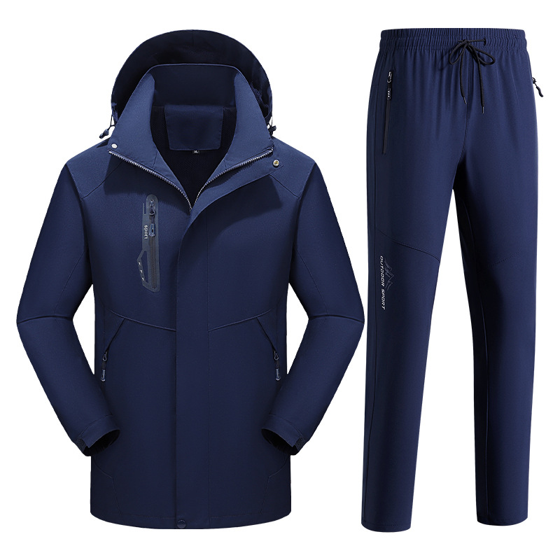Trajes de asalto de hombre transfronterizos primavera y otoño chaqueta a prueba de viento papá traje deportivo al aire libre para hombres grandes dos piezas set