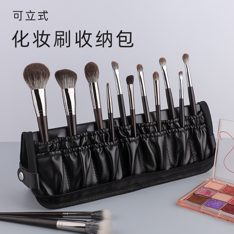 Vertical Makeup Bag for Makeup Artists, 14-Hole Pencil Case, Vertical Brush Holder, Eyebrow Pencil, Popular Portable Bag, Professional Grade