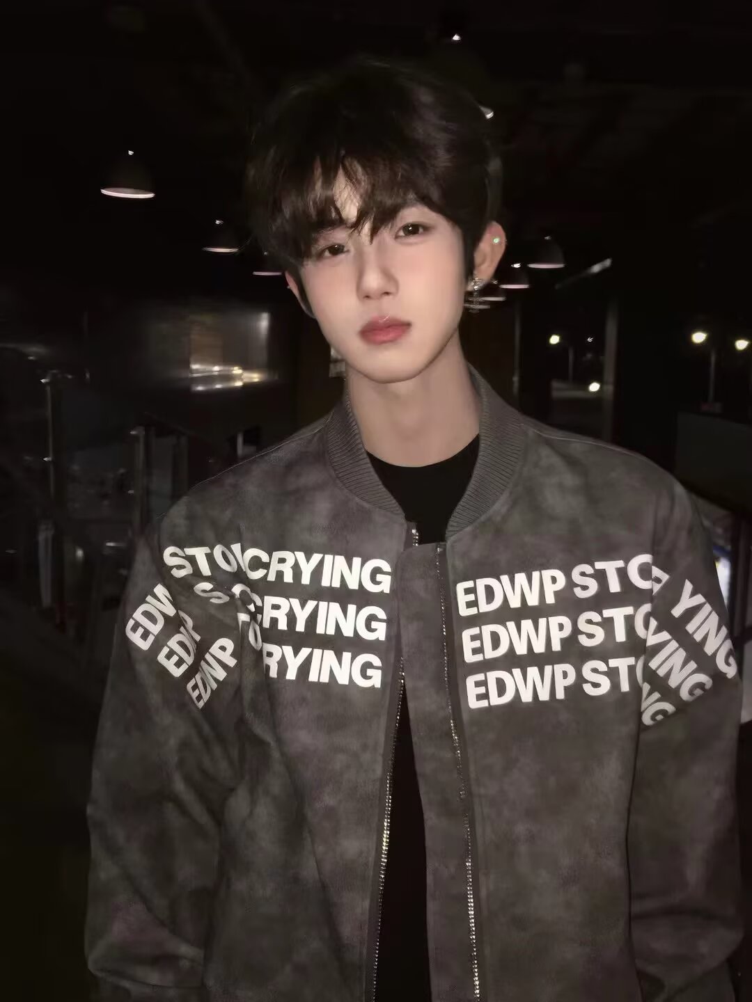 Chaqueta de cuero impresa con letras, chaqueta de otoño para niños, chaqueta de hiphop americana, chaqueta de béisbol, invierno y otoño