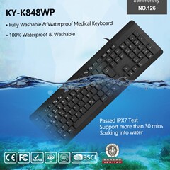 工業級五星全防水フルサイズキーボードIPX7標準ロシア語日本語チョコレート輸出認証