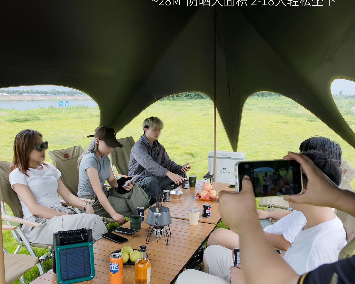 Outdoor Primitive Camping Tarp Tent Double-Peak Tarp Camping Sun Protection Rainproof Black Glue Windless Rope Sunshade Canopy