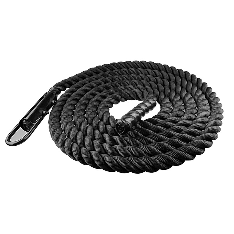 室内外攀爬绳 38mm家庭健身房部队臂力训练涤纶黑色爬绳攀登绳