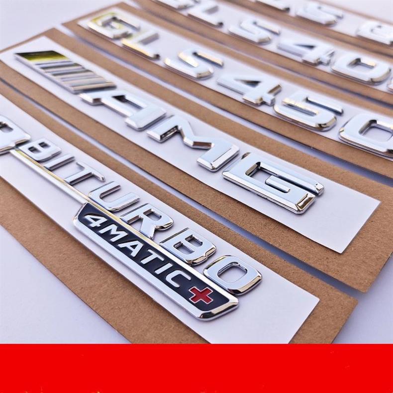 Suitable for new Mercedes-Benz GLS400, GLS450 models; AMG rear emblem, GLS63 lettering, V8 side emblem, and rear emblem for modification