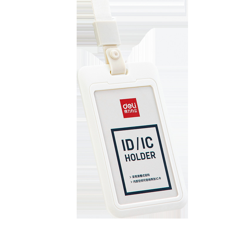 Cubierta de tarjeta de identificación Deli Tarjeta de trabajo Cordón Tarjeta de trabajo Insignia de trabajo Tarjeta de comida Tarjeta de campus de estudiante Cubierta de tarjeta de identificación 64821