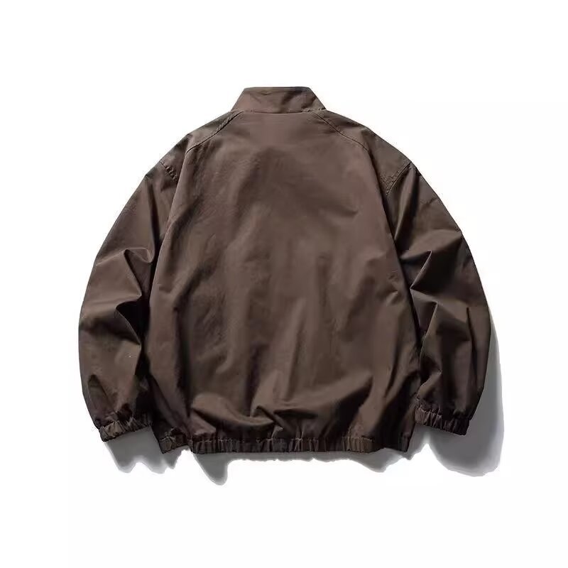 Retro classic solid color autumn jacket for men and women for…