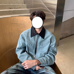 cleanfit痞帅解构拉链底特律工装夹克男美式复古宽松翻领夹克外套