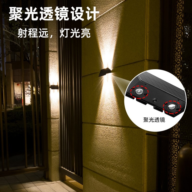 Luces solares para jardín de exterior transfronterizas, luces para exteriores para el hogar, luces de pared, luces de pared que se encienden después de la oscuridad, luces solares para pared de jardín.