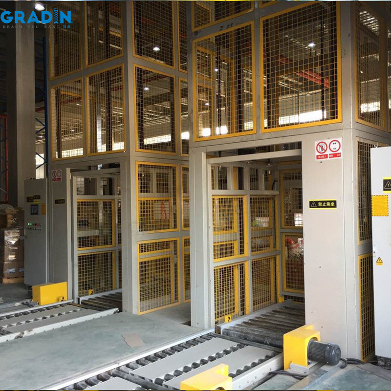 出入库物料输送往复式提升机周转车托盘辊筒对接往复式垂直提升机