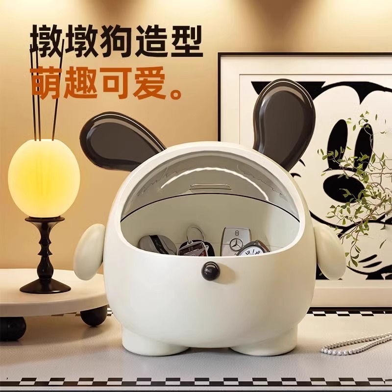 玄関収納ボックス、ドアキー装飾品収納ラック、フリップトップ透明デスクトップカウンタートップ雑貨収納|undefined