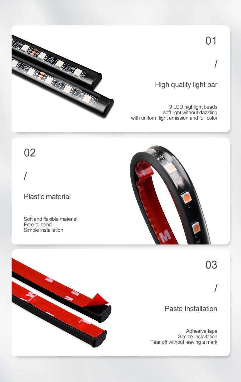 Cross-Border Popular Car Single-Color Footwell Ambient Light USB Decorative Footwell Light Car Seat Led Ambient Light