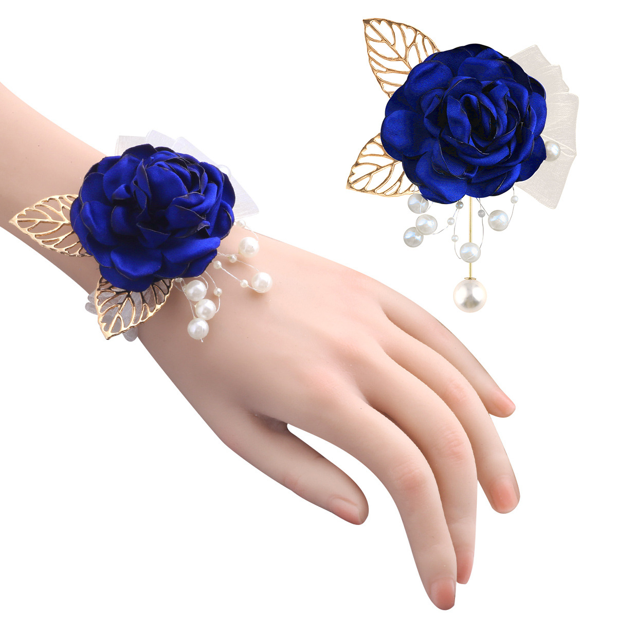 宝蓝手腕花+金珍胸花.jpg