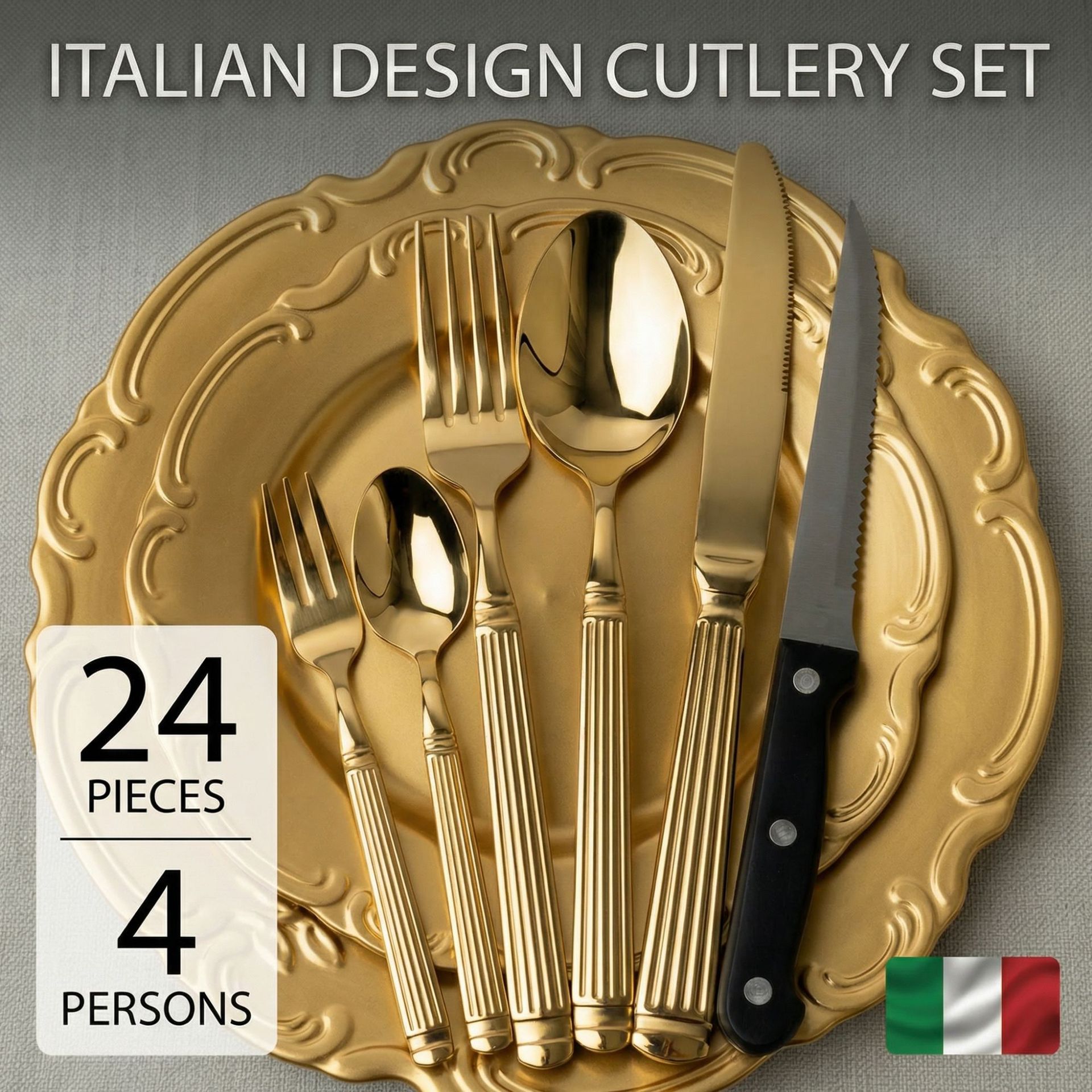 OZON conjunto de cubiertos de columna romana 6 piezas principales espejo pulido cubiertos de hotel cuchillo de comida occidental tenedor cuchara cuchillo de filete