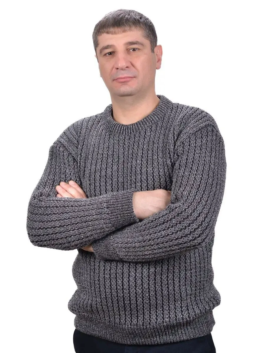Свитер милитари крупной вязки