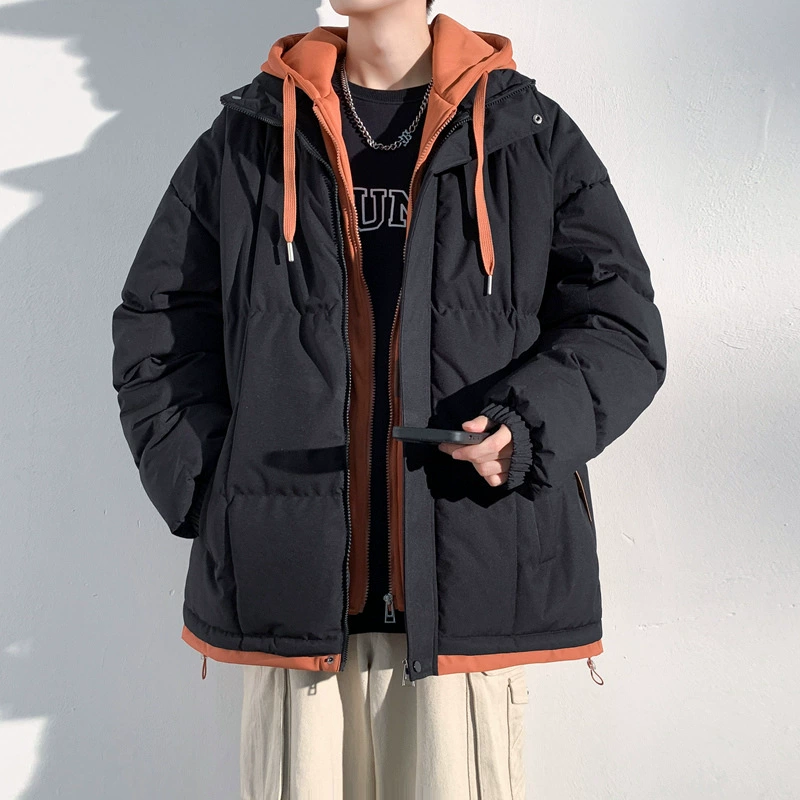 Пуховик, утепленный зимний цветной комплект с капюшоном, oversize