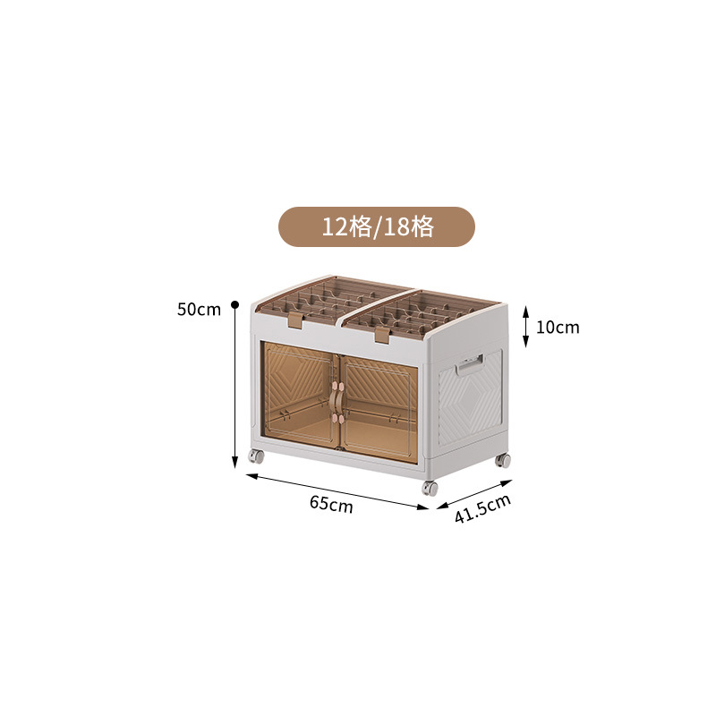 Caja de almacenamiento plegable transparente instalación libre Puerta Abierta gabinete de almacenamiento ropa del hogar ropa interior caja de almacenamiento