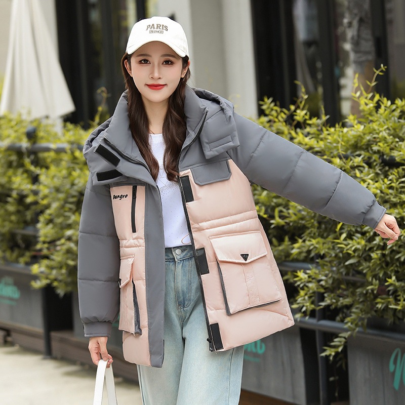 2025 invierno nuevo estilo de chaqueta de algodón de pluma de moda para mujeres, chaqueta de algodón cálido y casual gruesa