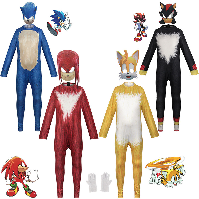 Halloween cos Suit Sonic the Hedgehog Sonic Kid cosplay Character Dress Up Stage Performance Suit