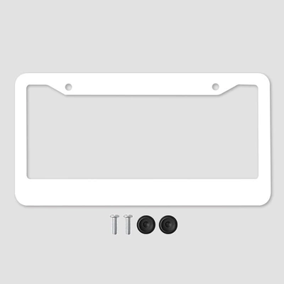 Cross-Border Foreign Trade American Standard Aluminum License plate holder/license plate holder - round-hole-aluminum-spray-white-including-accessories