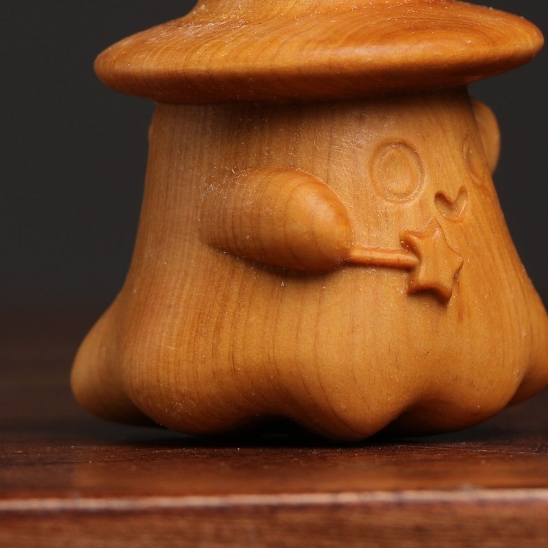 工厂直销白枫木崖柏魔法小精灵摆件创意木雕饰品可爱小精灵摆件|undefined