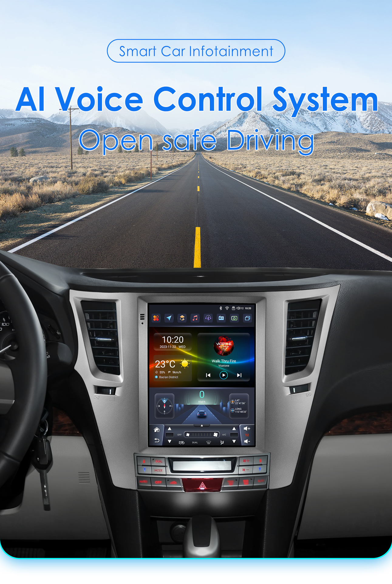 Suitable for 09-14 Subaru Outback 9.7inch Vertical Screen Android Large Screen Car Mp5 Navigator