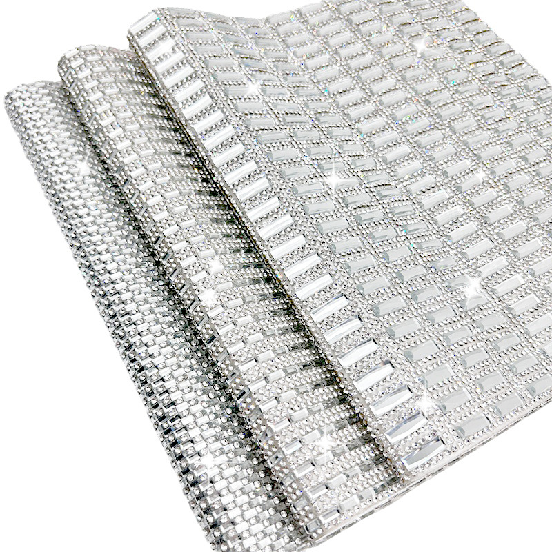 Nuevo tipo de vidrio cuadrado diamante de agua adhesivo de fusión en caliente taladro de malla autoadhesivo taladro de decoración de automóviles taladro taladro taladro de maleta diy