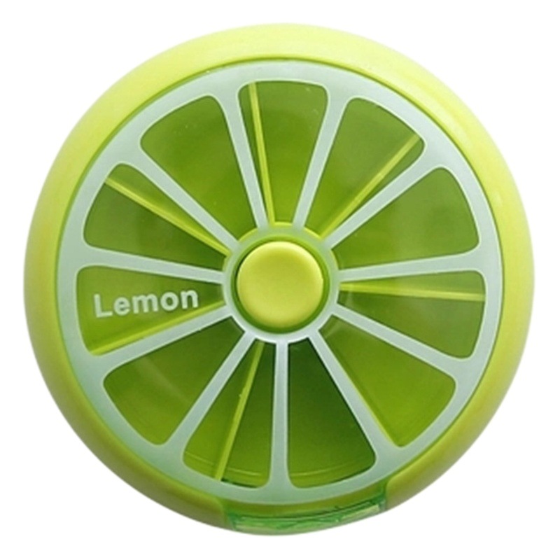 Caja redonda de la píldora de una semana siete-rejilla que gira la Mini caja plástica portátil de siete días de la píldora