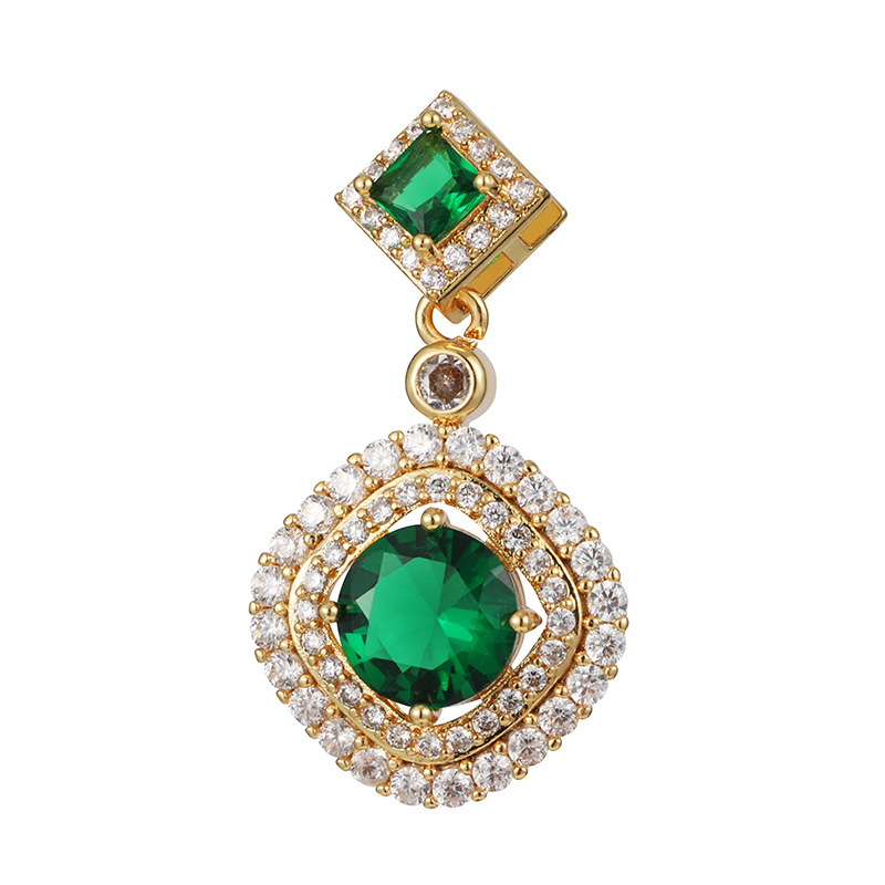 Joyas transfronterizas colgante de rubí esmeralda ligero de lujo accesorios de acero de titanio collar no decolor cadena clavícula