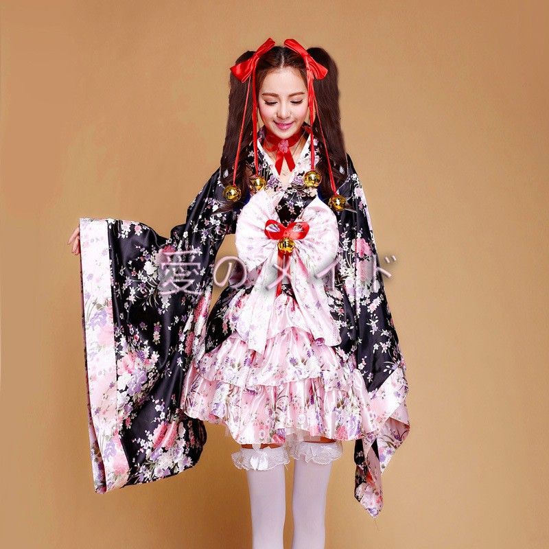极乐净土舞蹈服洛丽塔洋装日系改良樱花和服宅舞服动漫女仆cos服