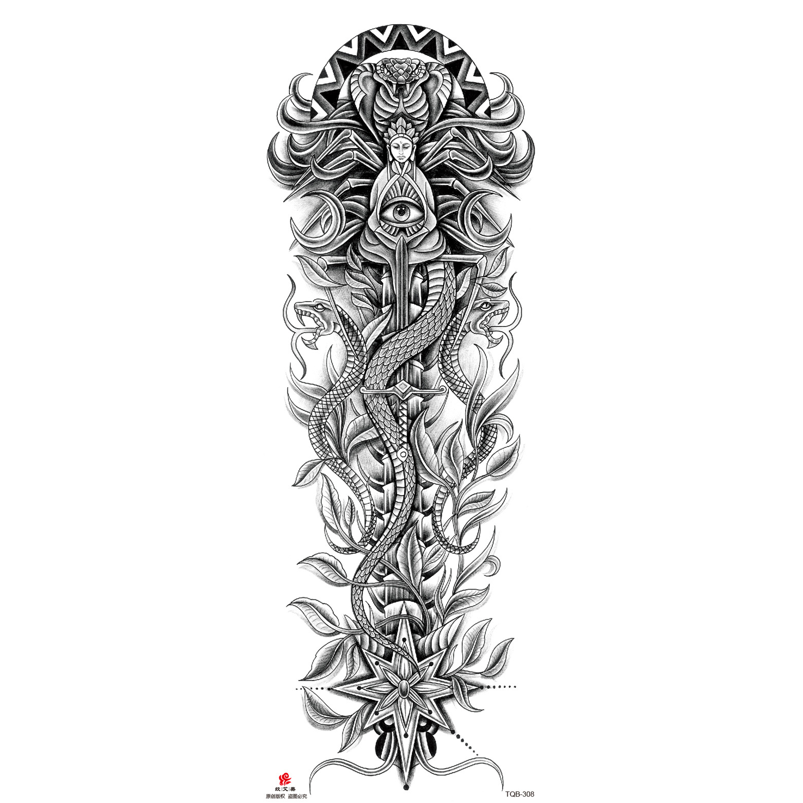 Pegatinas de tatuaje de brazo largo de flor brazo completo tatuaje impermeable tatuaje temporal en stock al por mayor pegatinas de tatuaje de brazo completo