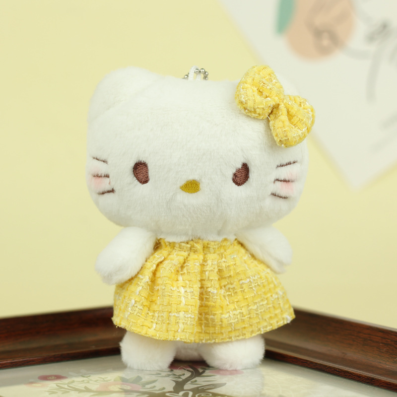 Lindo gatito colgante muñeca de juguete de peluche Chanel estilo gatito colgante llavero muñeca