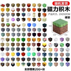 拼装磁力积木方块2cmDIY搭建磁吸MC世界的我周边玩具方块积木套装