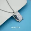 Necklace-Wings of Freedom [Silver Blue]