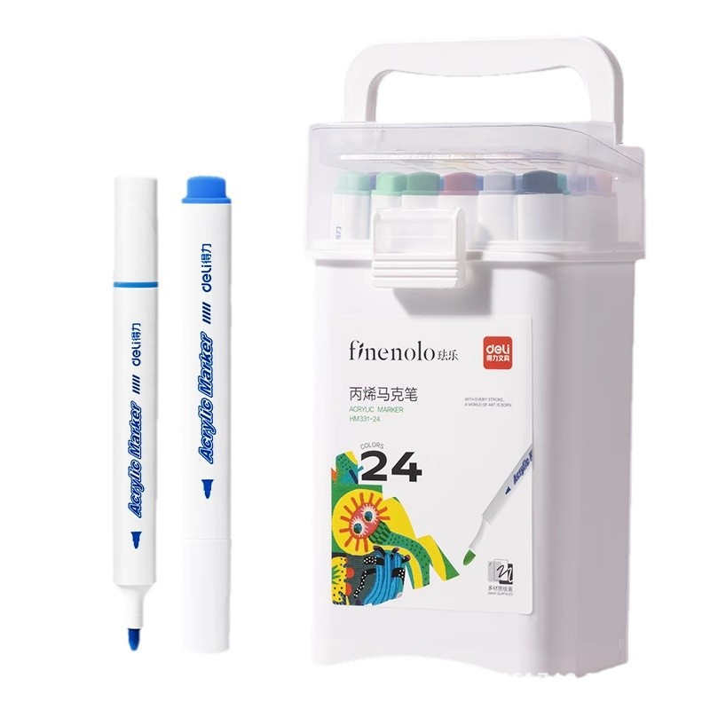 Marcador de acrílico Deli, bolígrafo de acuarela a base de agua con varilla triangular, color superpuesto, bolígrafo pintado a mano para niños de bricolaje impermeable