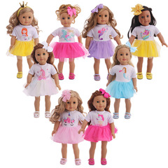 18-inch American girl doll accessories short-sleeved clothes 43cm Summer Fairy doll sheer short skirt doll costume clothes