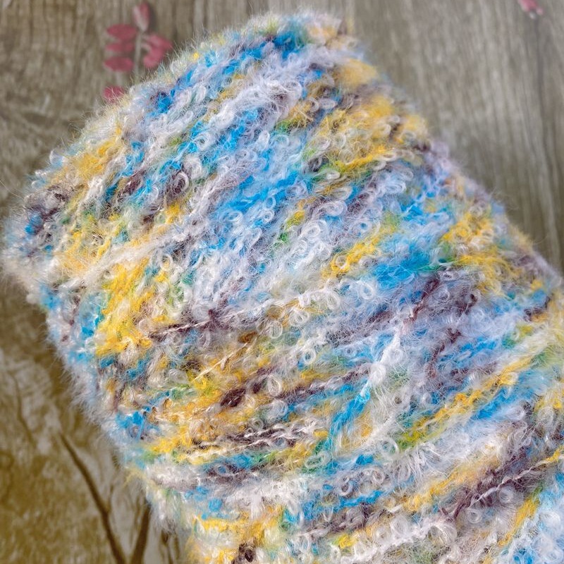 Special fancy segment dyed feather yarn starry sky forest candy color loop line crocheted sweater scarf wool ball Special fancy segment dyed feather yarn starry sky forest candy color loop line crocheted sweater scarf wool ball