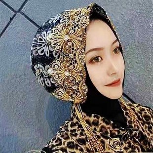 [Dropshipping] 2025 New Tassel Beauty Hat Beaded Women's Hat with Hotfix Rhinestones Fashionable Versatile Women's Hat