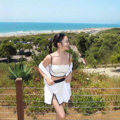 现货高版本alo字母印花吊带防震背心+短裙瑜伽服套装夏季新款百搭
