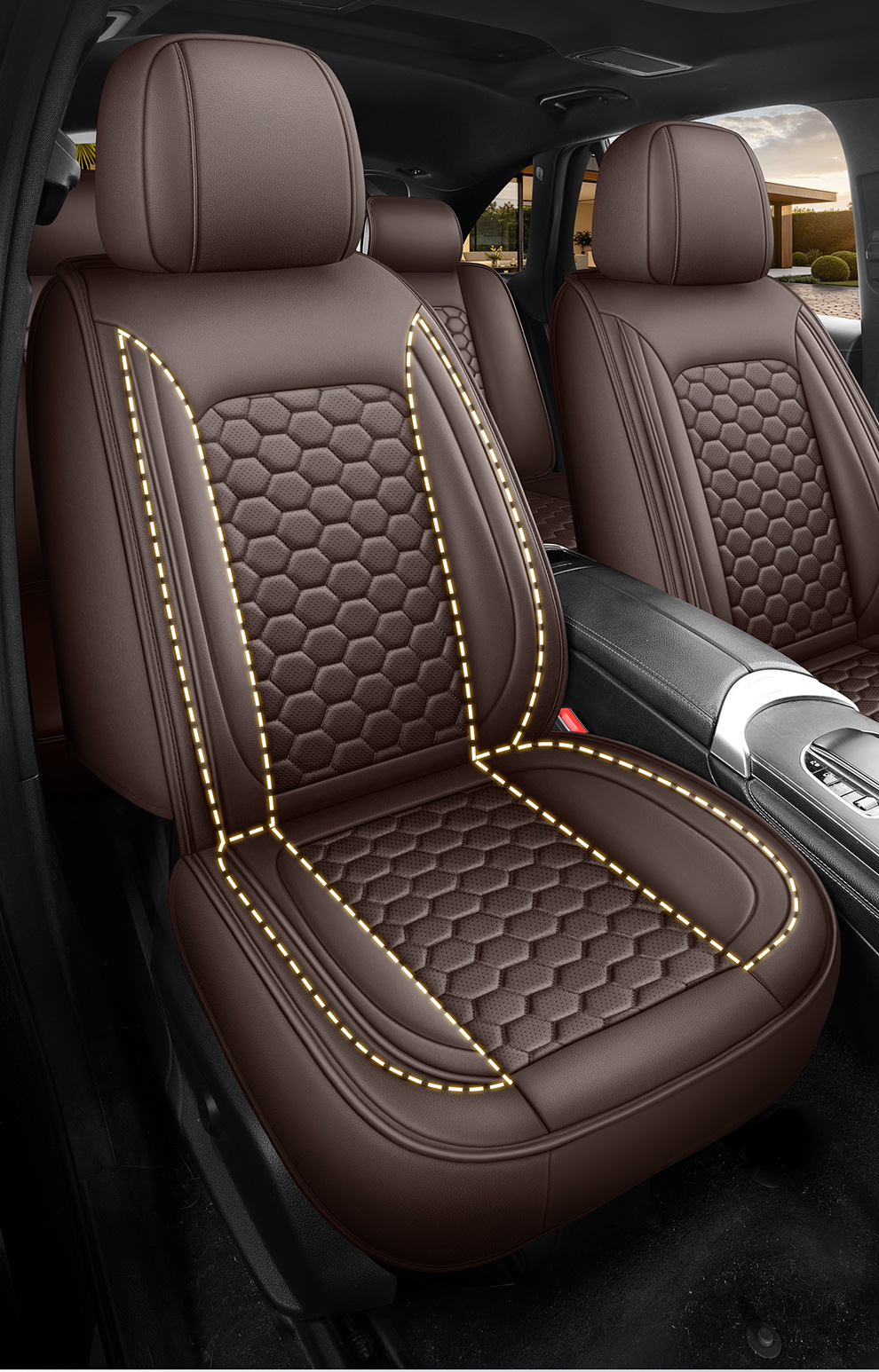 2026 New Model Car Seat Covers Wholesale, Universal for All Seasons, Five-Seater, Durable Leather, Breathable, Non-Slip, Amazon New Product Seat Cushions
