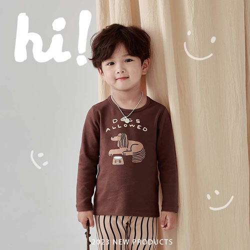 ZYZ Designer Thickened Children's Home Clothing Set Gift Box Class A Thickened Pajamas Wool Pull-Frame Autumn Clothes and Autumn Pants