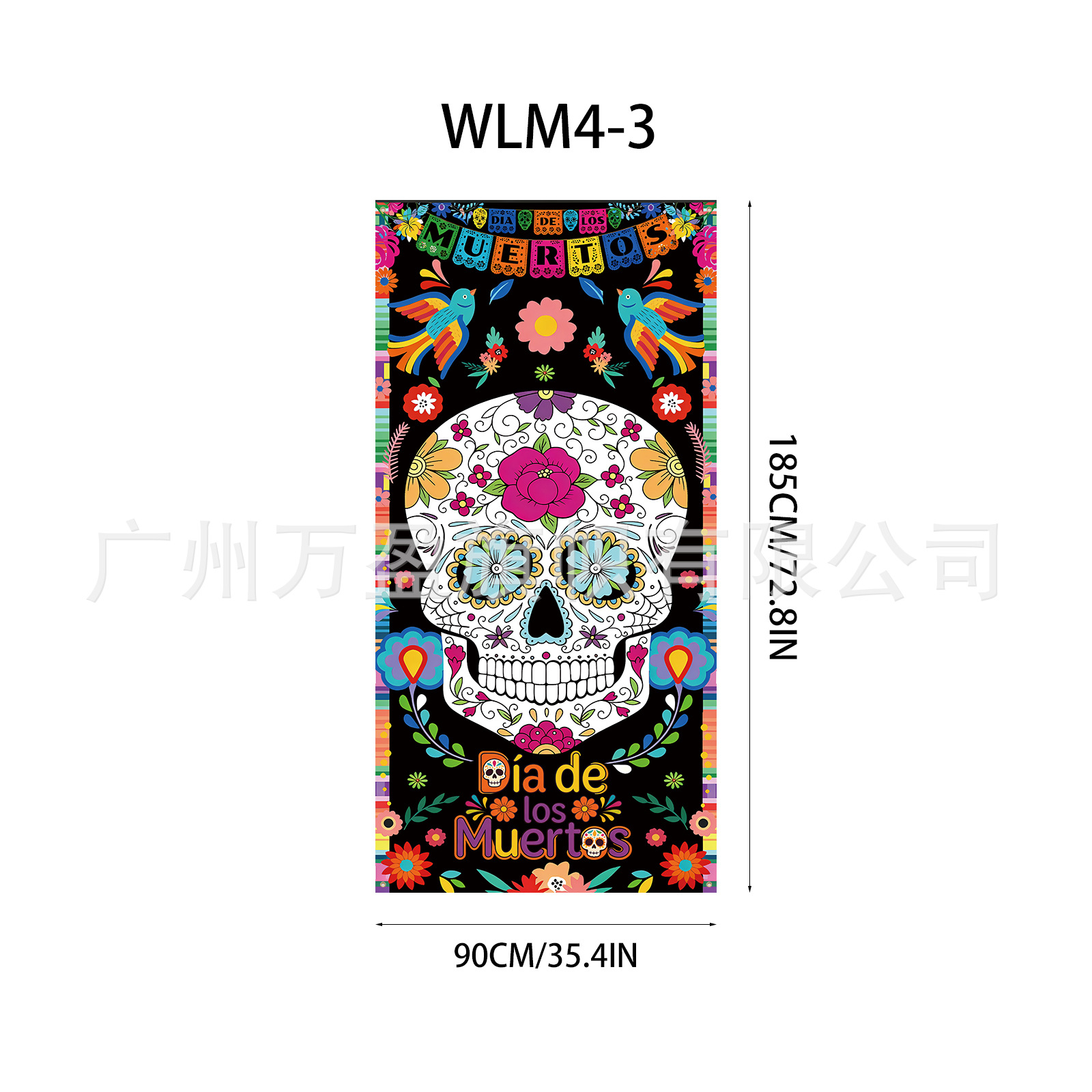 Pancarta Decorativa para Puerta de Poliéster para Día de los Muertos y Fiestas