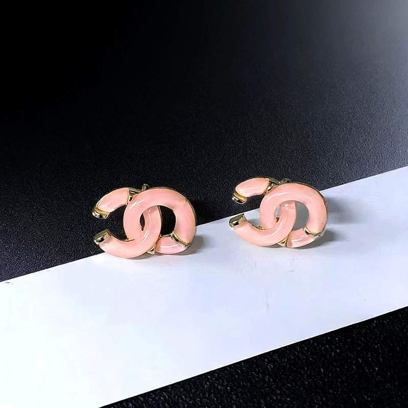 Модные серьги с буквами, универсальные кубики льда, стиль Chanel
