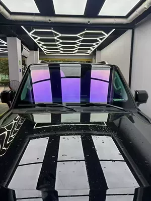 Royal Purple Iridescent Car Window Film, Front Windshield Sunscreen and Heat Insulation Film, High Privacy Ghost Rose Solar Film (Automotive Film) - 50x50cm-royal-purple