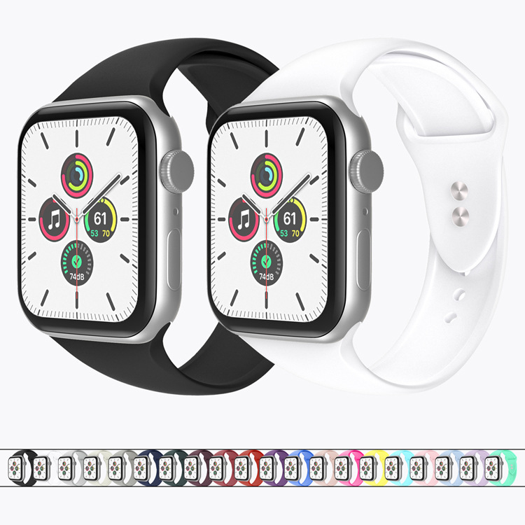 Suitable for Apple Watch Strap Double Stud Buckle Apple Watch Strap Snap Type iWatch Strap Apple Silicone Watch Strap Sports