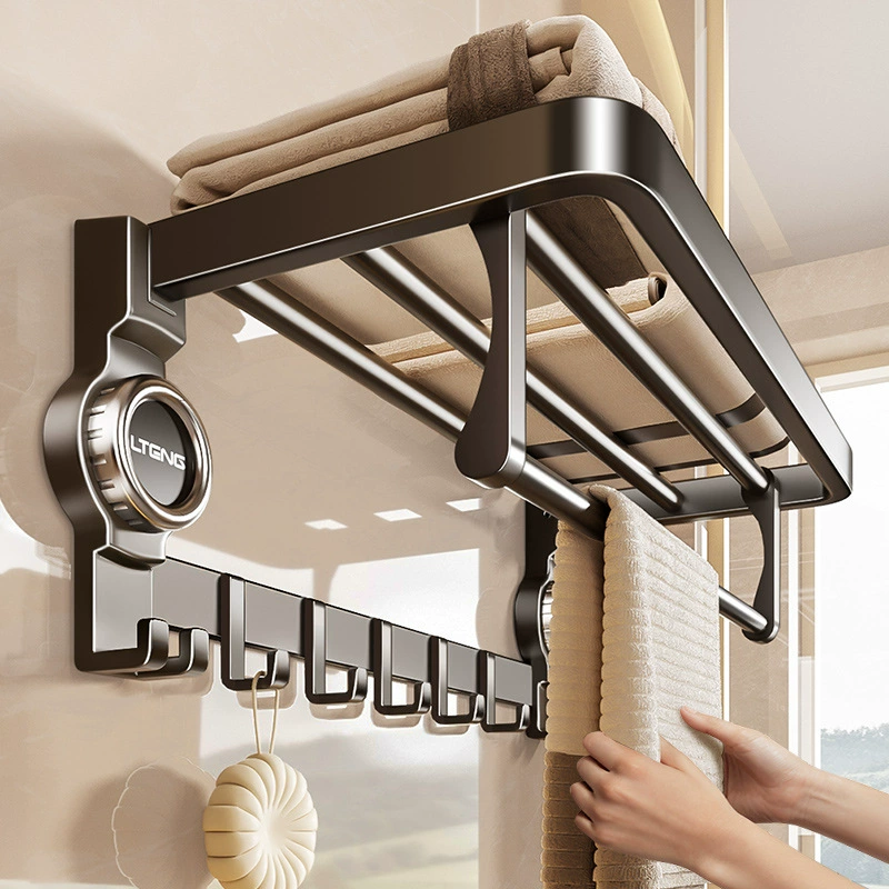 Suction cup towel rack bathroom without punching hanging rod bathroom storage rack integrated shower room toilet storage towel rack