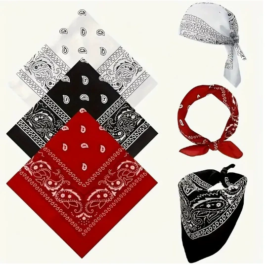 3-х частный богемный платок в стиле пейсли, ретро хип-хоп, уличные танцы, мотоциклетная уличная велосипедная маска